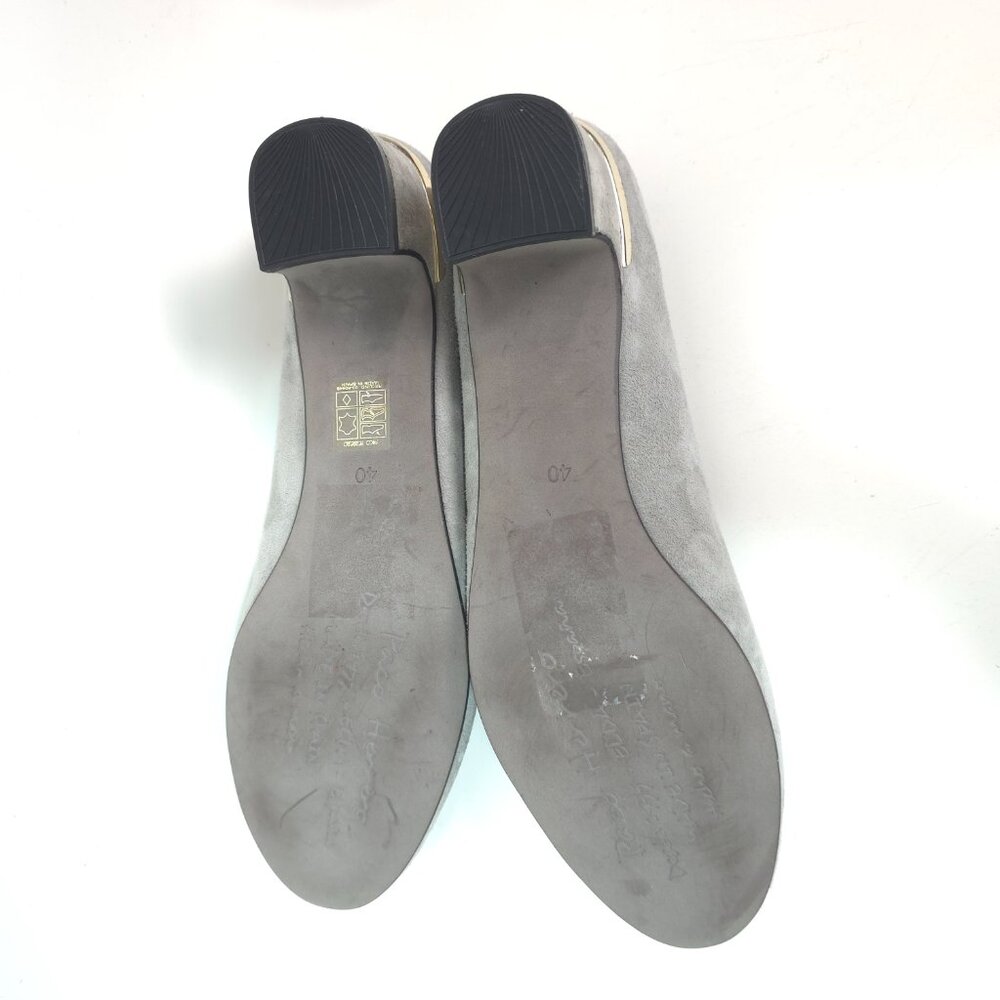 Paco Herrero Suede Low Heel Pumps Gray Slip On Comfort Shoes Womens Size 9 - Picture 4 of 12